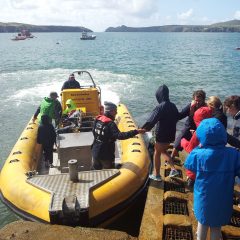 Venture Jet boat departing from slipway at St Justinian St Davids