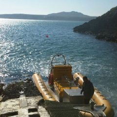 Venture Jet dry boarding from slip at St Justinians lifeboat station St Davids